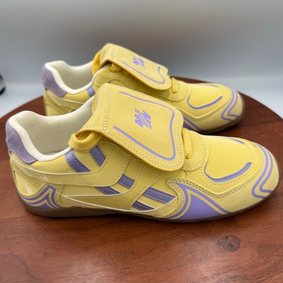 Steve Madden Optimus Lace Up Sneaker Yellow Purple Soccer OPTI07S1 Retro Women 8 - Picture 7 of 12